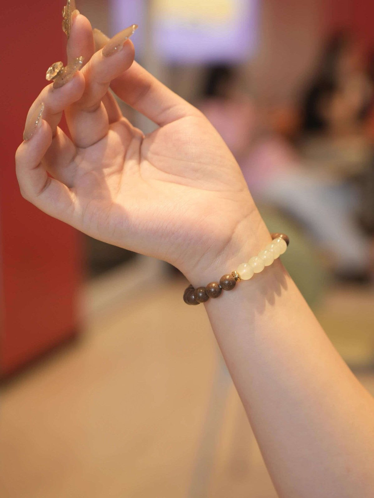 Natural green aventurine bracelet stack