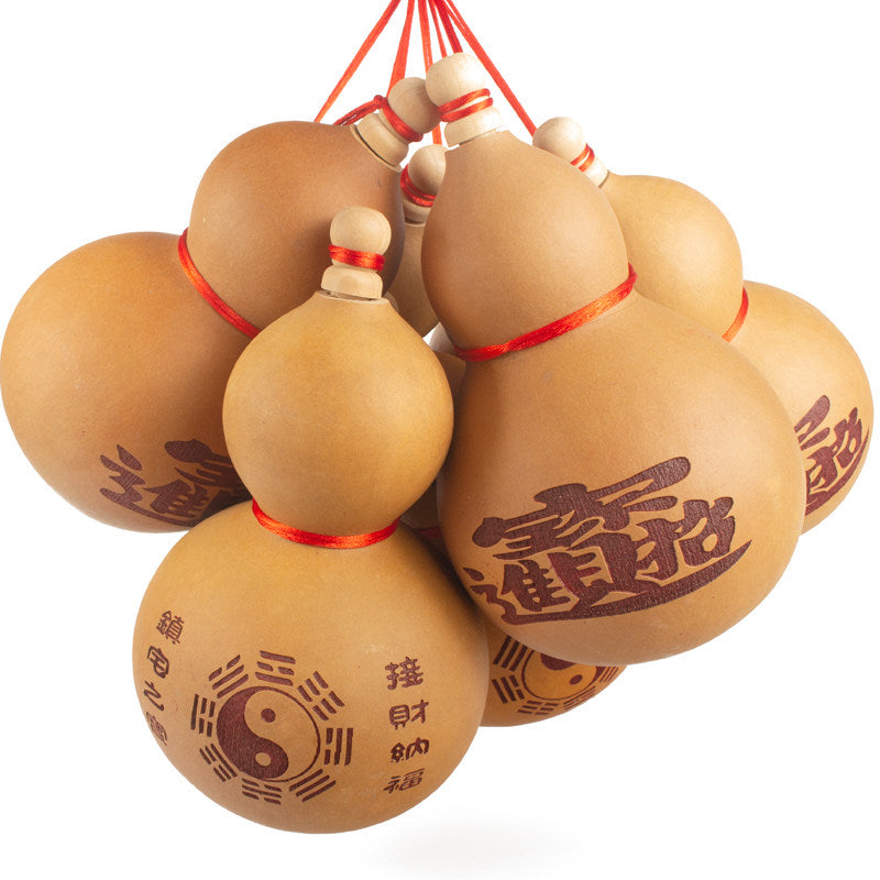 Traditional Brass Bagua Gourd - Feng Shui Wu Lou for Protection and Good Luck