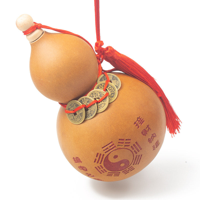 Traditional Brass Bagua Gourd - Feng Shui Wu Lou for Protection and Good Luck