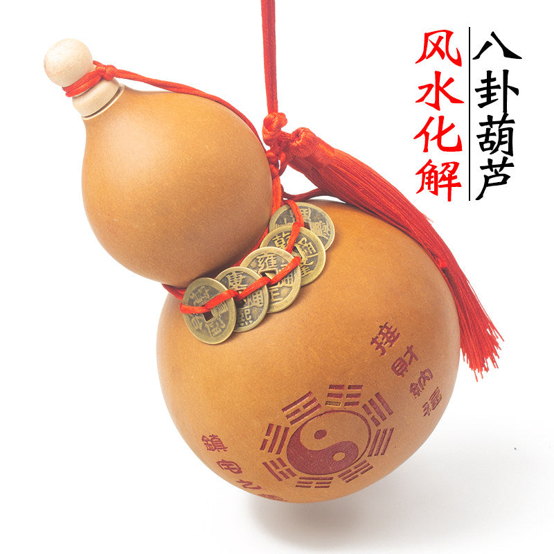 Traditional Brass Bagua Gourd - Feng Shui Wu Lou for Protection and Good Luck