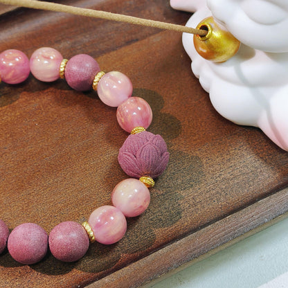 Rose Letter handcrafted rose incense bracelet — natural rose, osmanthus and sandalwood beads