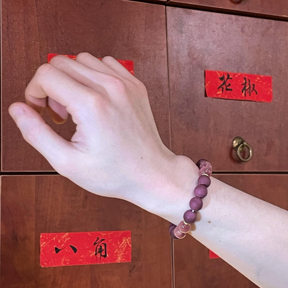 Rose Letter handcrafted rose incense bracelet — natural rose, osmanthus and sandalwood beads