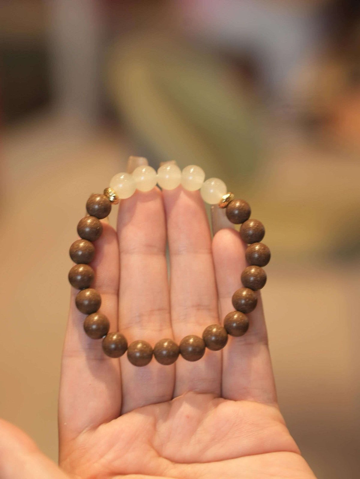 Apple green aventurine crystal beads close-up