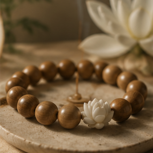 Lotus Sandalwood - handcrafted incense bead bracelet by CHA SHOW