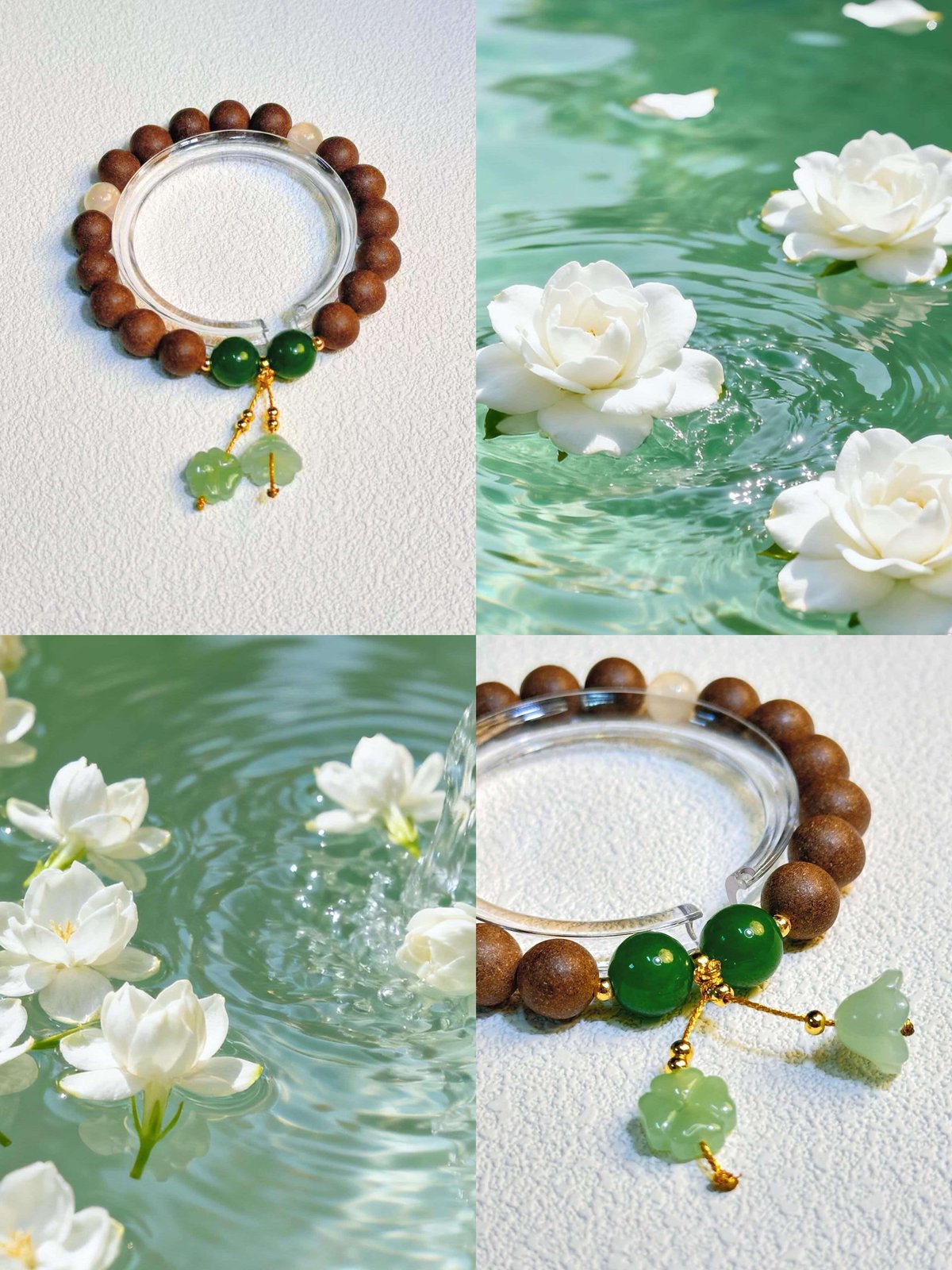 Jade peace bracelet worn on wrist