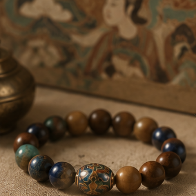 Dunhuang Harmony - handcrafted incense bead bracelet by CHA SHOW