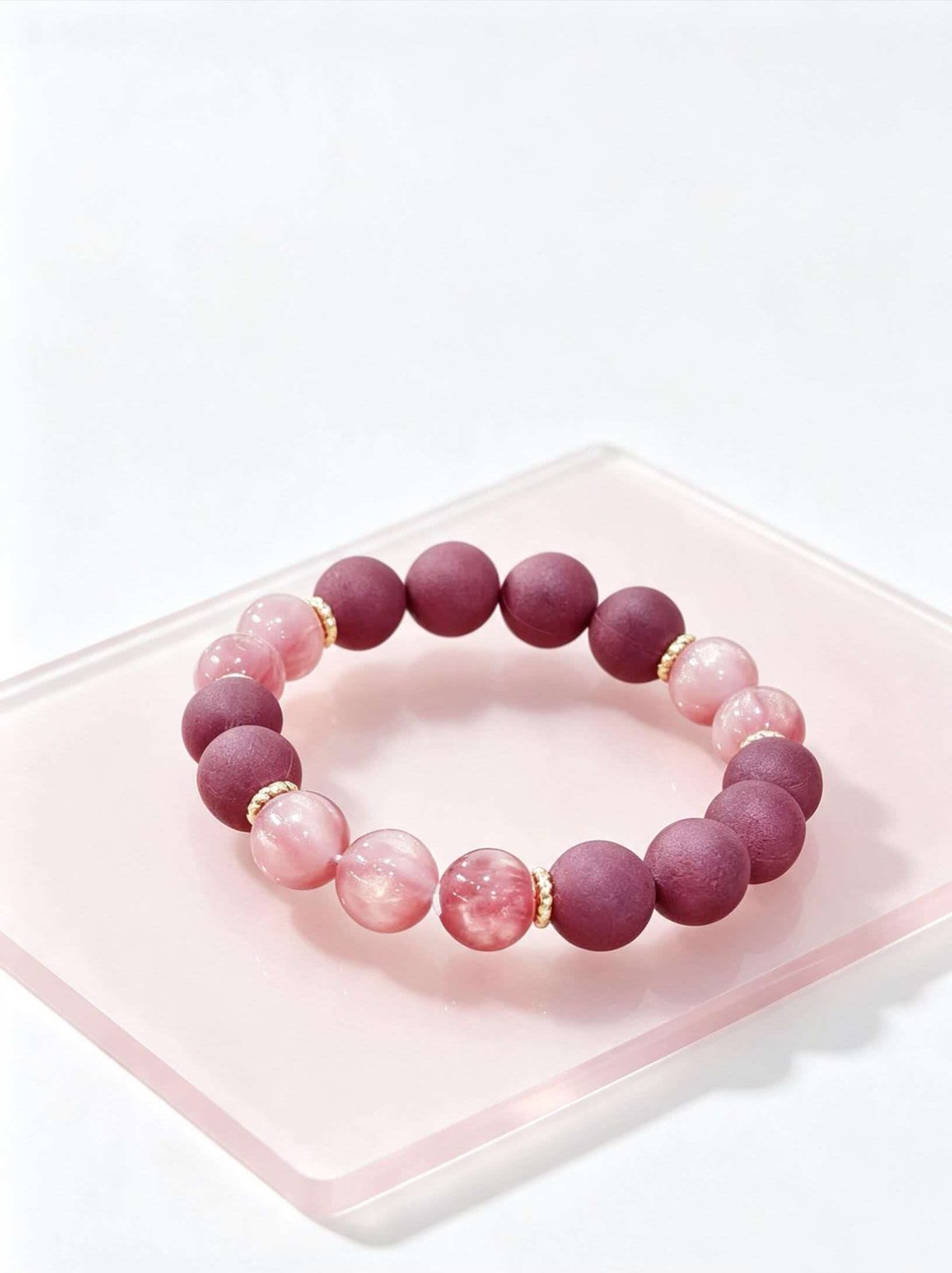 Pink rose quartz bracelet self-care gift