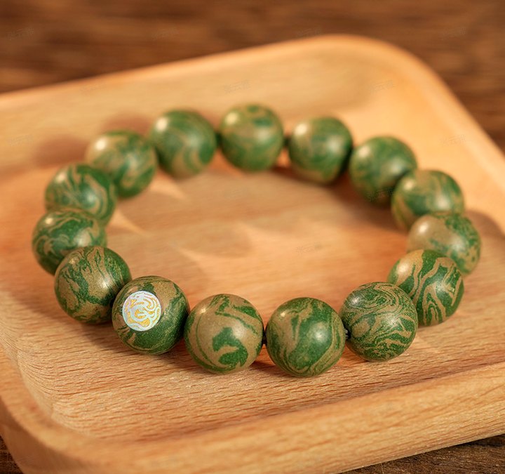 Dunhuang Azure Dragon 12mm Bracelet - traditional Chinese incense bead bracelet made by hand