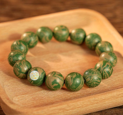 Dunhuang Azure Dragon 12mm Bracelet - traditional Chinese incense bead bracelet made by hand