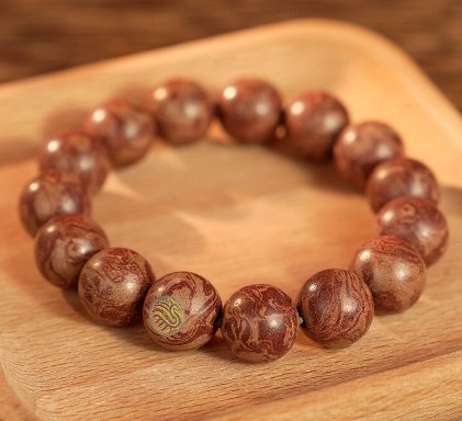 Dunhuang Vermilion Bird 12mm Bracelet - traditional Chinese incense bead bracelet made by hand