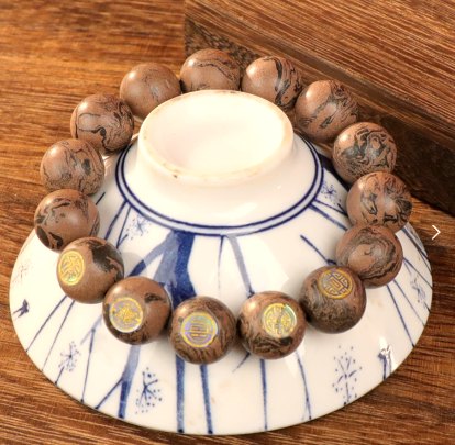 Dunhuang Vermilion Bird Carved 12mm Bracelet - traditional Chinese incense bead bracelet made by hand