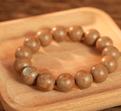 Dunhuang White Tiger 12mm Bracelet - traditional Chinese incense bead bracelet made by hand