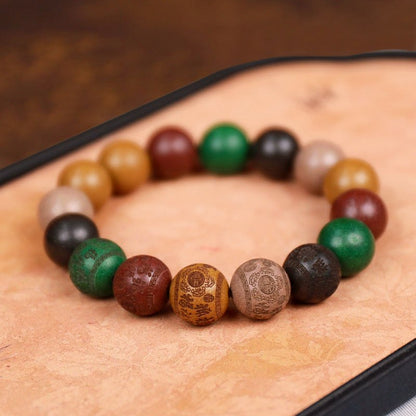 Five Blessings 15mm Bracelet - traditional Chinese incense bead bracelet made by hand