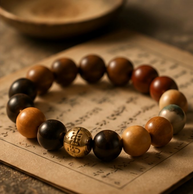 Five Blessings - traditional Chinese incense bead bracelet made by hand