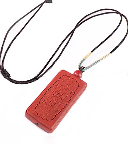 Heavenly Official Bestows Fortune Pendant - natural hand-rolled incense bead bracelet detail