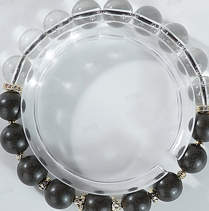 Hei Long Xian 'Long Zang' 10mm Bracelet - natural hand-rolled incense bead bracelet detail
