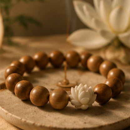 Lotus Sandalwood - traditional Chinese incense bead bracelet made by hand