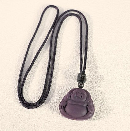 Maitreya Buddha Pendant - traditional Chinese incense bead bracelet made by hand