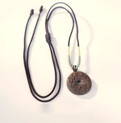 Peace Buckle Pendant - traditional Chinese incense bead bracelet made by hand