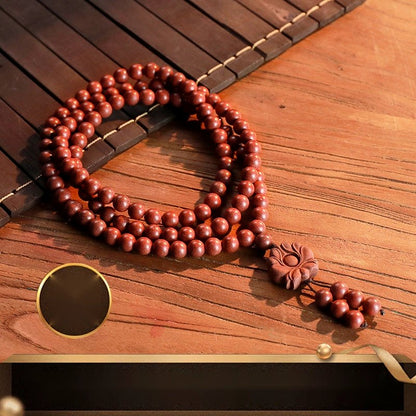 Rose Incense 108-Bead Lotus Bracelet - traditional Chinese incense bead bracelet made by hand