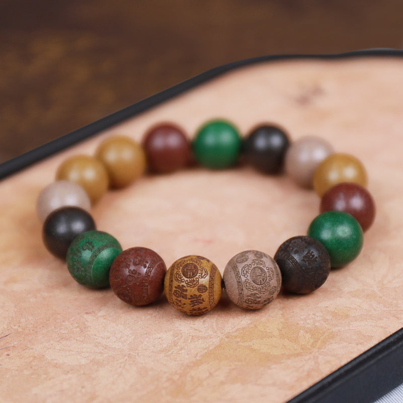 Five Blessings 15mm Bracelet - handcrafted incense bead bracelet by CHA SHOW
