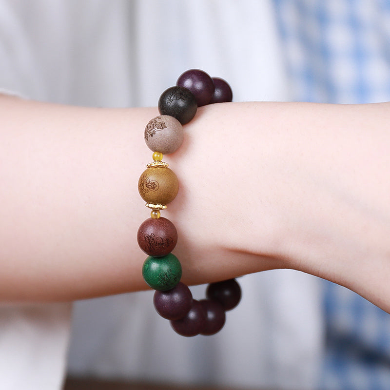 Five Wealth Gods 12mm Bracelet - handcrafted incense bead bracelet by CHA SHOW