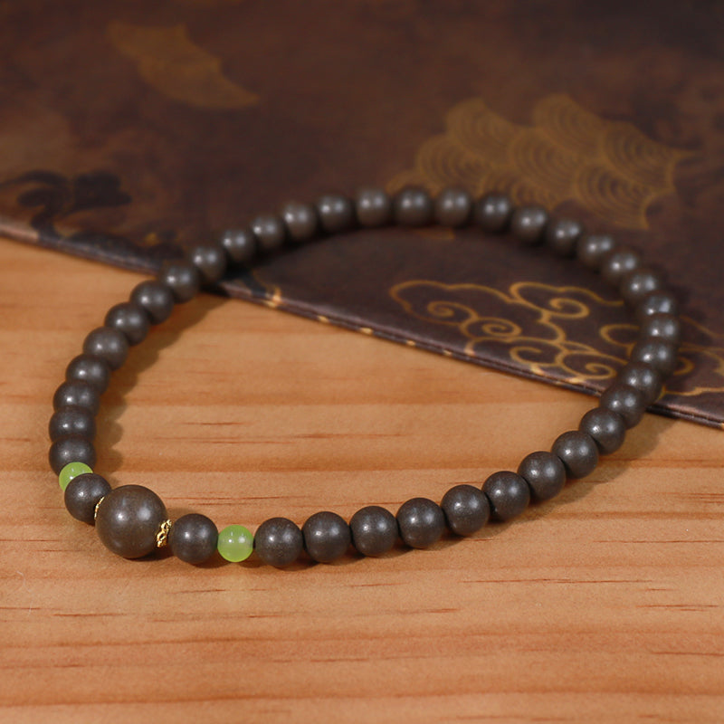 Qing Shen Xiang Olive-Spacer Double-Row Bracelet - handcrafted incense bead bracelet by CHA SHOW