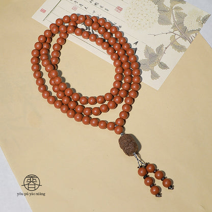 Osmanthus 108-Bead 10mm Barrel Bracelet - handcrafted incense bead bracelet by CHA SHOW