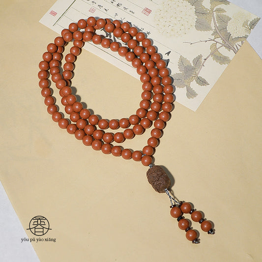 Osmanthus 108-Bead 10mm Barrel Bracelet - handcrafted incense bead bracelet by CHA SHOW