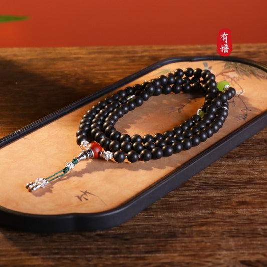 Gu Jin Xiang 'Mo Zhi' 108-Bead Mala - handcrafted incense bead bracelet by CHA SHOW