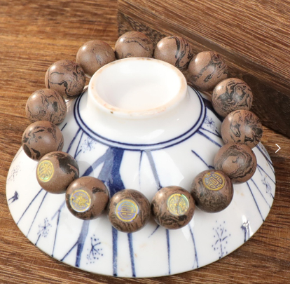 Dunhuang Vermilion Bird Carved 12mm Bracelet - handcrafted incense bead bracelet by CHA SHOW