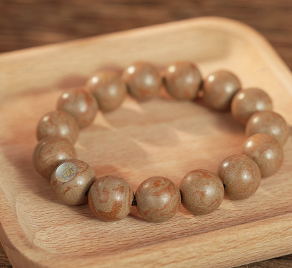 Dunhuang White Tiger 12mm Bracelet - handcrafted incense bead bracelet by CHA SHOW