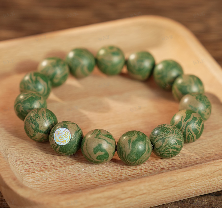 Dunhuang Azure Dragon 12mm Bracelet - handcrafted incense bead bracelet by CHA SHOW