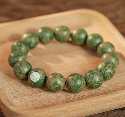 Dunhuang Azure Dragon 12mm Bracelet - handcrafted incense bead bracelet by CHA SHOW