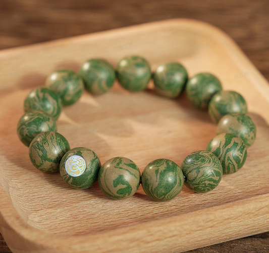 Dunhuang Azure Dragon 12mm Bracelet - handcrafted incense bead bracelet by CHA SHOW