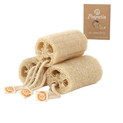 Pospetia Natural Loofah, Loofah Scrub, Bath Sponge, Exfoliating Bath Sponge, Bei