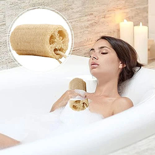 Pospetia Natural Loofah, Loofah Scrub, Bath Sponge, Exfoliating Bath Sponge, Bei