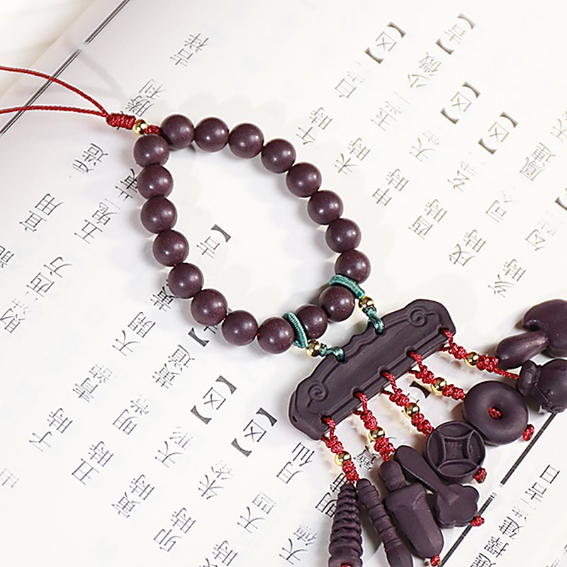 Ward Off Evil 'Ba Bao' Bracelet - natural hand-rolled incense bead bracelet detail